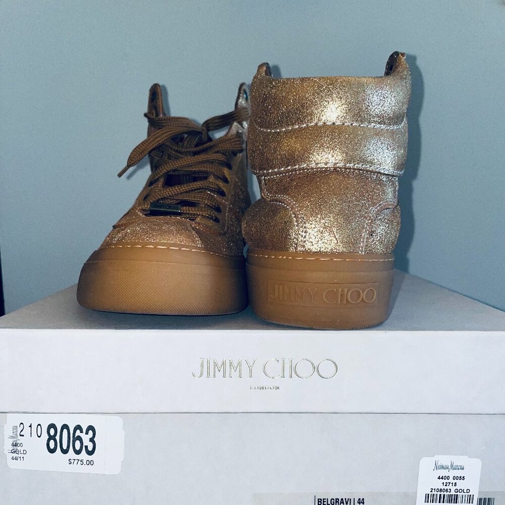 Jimmy Choo Gold Calf Sneakers